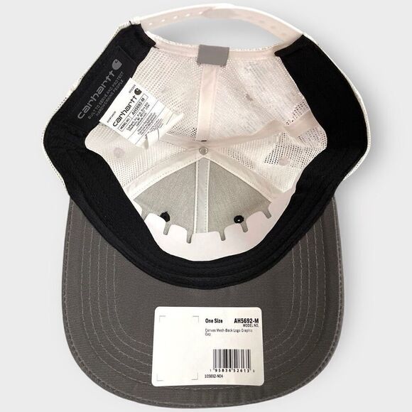 Carhartt 105692 Mesh-Back Logo Graphic Black White Cap Mens size One Size - Picture 5 of 7
